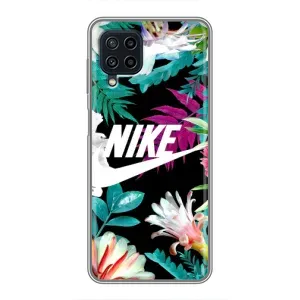 Силиконовый Чехол на Samsung Galaxy A22 с картинкой Nike (Цветочный Nike)