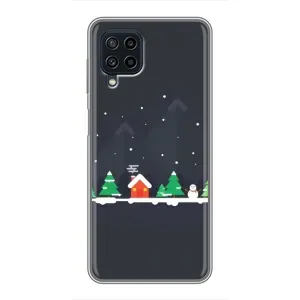 Силіконовий бампер на різдво для Samsung Galaxy A22 (Місто зимове)