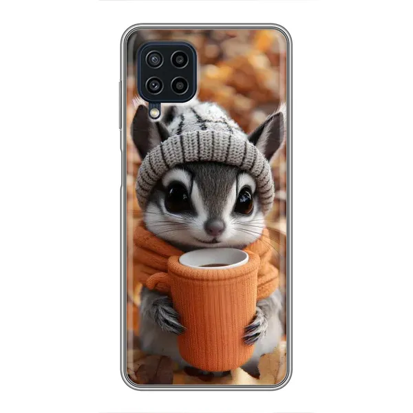 Чехол с рисунком «Грызунчик с кофе» для Samsung Galaxy A22 Чехол с рисунком «Грызунчик с кофе» для Samsung Galaxy A22