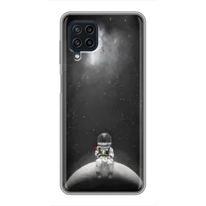 Силиконовый Чехол с принтом "Космонавты" на Samsung Galaxy A22 (Космонавт романтик)