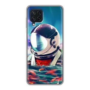 Силиконовый Чехол с принтом "Космонавты" на Samsung Galaxy A22 (Космонавт в воде)