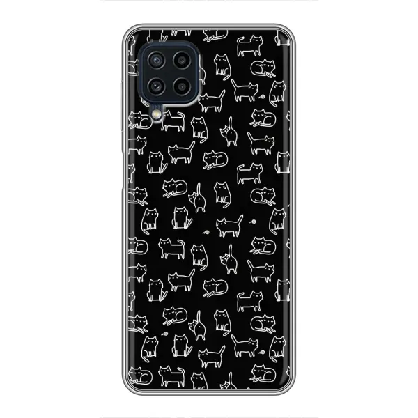 Чехол с рисунком «Котики на черном» для Samsung Galaxy A22 Чехол с рисунком «Котики на черном» для Samsung Galaxy A22