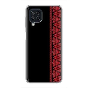 Силиконовый Чехол на Samsung Galaxy A22 (Красная Вышиванка)