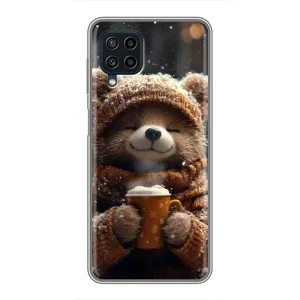 Друкований чохол 'Звірята з кавою' для Samsung Galaxy A22 (Ведмедик з кавою)