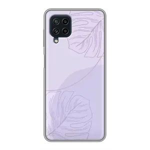 Чехол цветочный дизайн для Samsung Galaxy A22 (Монстера фиолетовая)