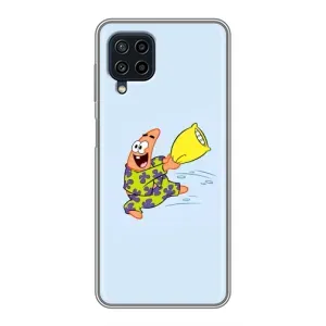 Чехлы с Патриком на Samsung Galaxy A22 (Патрик с подушкой)