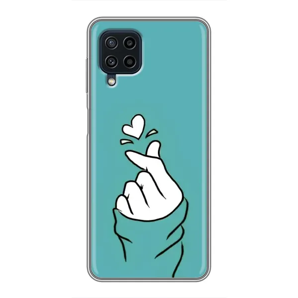 Чехол с рисунком «Сердечко на бирюзовом» для Samsung Galaxy A22 Чехол с рисунком «Сердечко на бирюзовом» для Samsung Galaxy A22