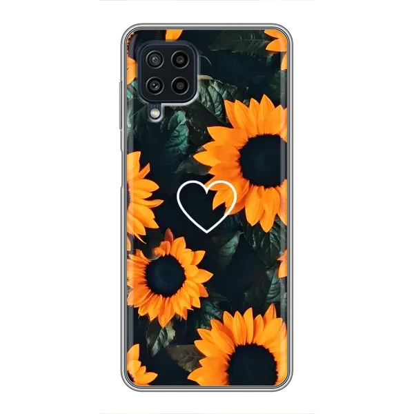 Чехол с рисунком «Сердечко в подсолнухах» для Samsung Galaxy A22 Чехол с рисунком «Сердечко в подсолнухах» для Samsung Galaxy A22