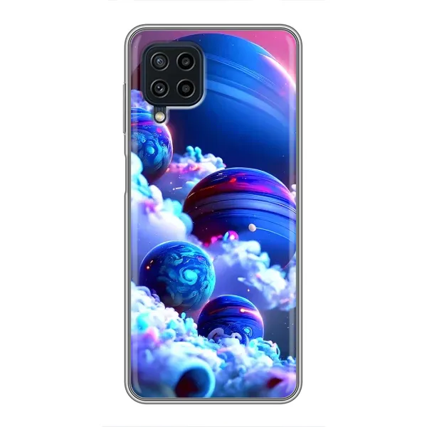 Чехол с рисунком «Синие планеты» для Samsung Galaxy A22 Чехол с рисунком «Синие планеты» для Samsung Galaxy A22