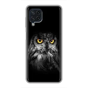 Чохли з принтом СОВИ для Samsung Galaxy A22 (Сова на чорному)
