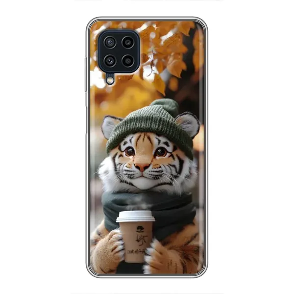 Чехол с рисунком «Тигр с кофе» для Samsung Galaxy A22 Чехол с рисунком «Тигр с кофе» для Samsung Galaxy A22