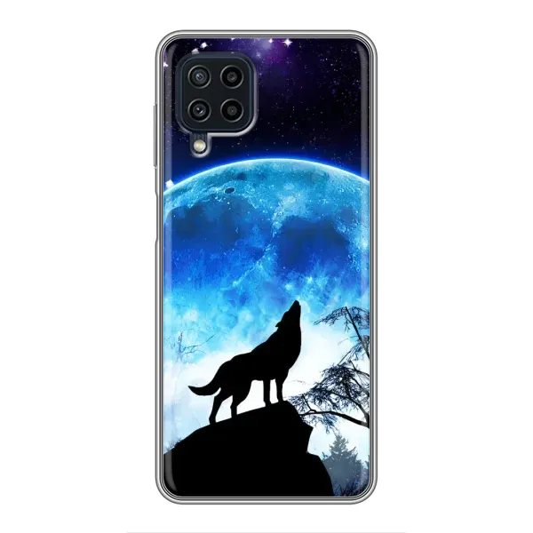 Чехол с рисунком «Воет на луну» для Samsung Galaxy A22 Чехол с рисунком «Воет на луну» для Samsung Galaxy A22