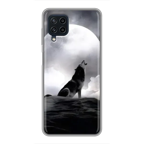Чехол с рисунком «Волк и луна» для Samsung Galaxy A22 Чехол с рисунком «Волк и луна» для Samsung Galaxy A22