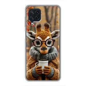 Друкований чохол 'Звірята з кавою' для Samsung Galaxy A22 (Жираф з кавою)