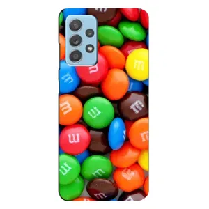 Чехол с изображением вкусной еды для Samsung Galaxy A23 (Разноцветные M&M'S)