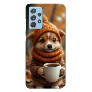 Печатный чехол «Зверята с кофе» для Samsung Galaxy A23 (Собачка с кофе)