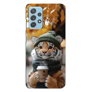 Печатный чехол «Зверята с кофе» для Samsung Galaxy A23 (Тигр с кофе)