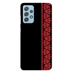 Силиконовый Чехол на Samsung Galaxy A23 с картинкой Вышиванки (Вышиванка на черном)