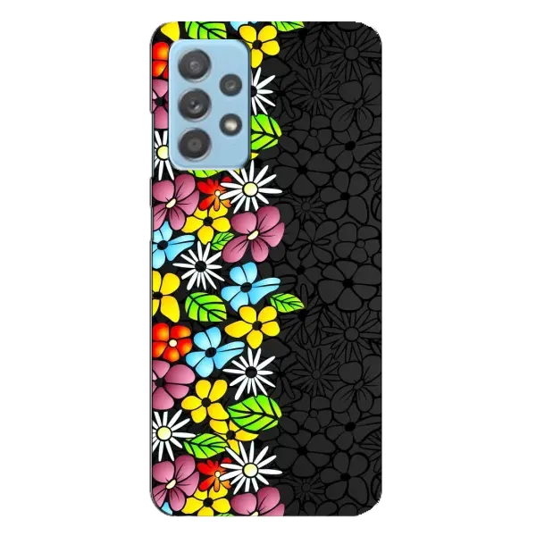 Чехол с рисунком «Яркие цветы на черном» для Samsung Galaxy A23 Чехол с рисунком «Яркие цветы на черном» для Samsung Galaxy A23