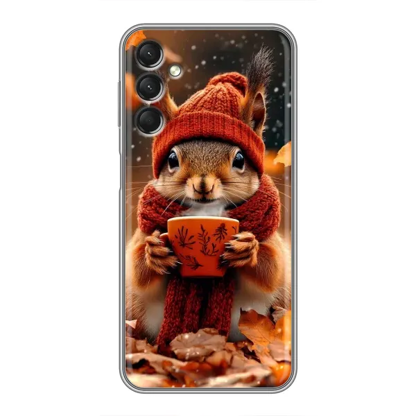 Чехол с рисунком «Белка с кофе» для Samsung Galaxy A24 Чехол с рисунком «Белка с кофе» для Samsung Galaxy A24