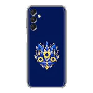 Чохол з картинкою (Патріотичний ГЕРБ) на Samsung Galaxy A24 (Герб в квітах)