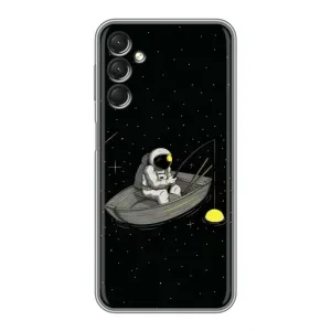 Силиконовый Чехол с принтом "Космонавты" на Samsung Galaxy A24 (Космонавт на рыбалке)