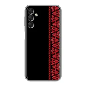 Силиконовый Чехол на Samsung Galaxy A24 (Красная Вышиванка)