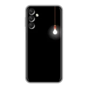 Чехол с картинками на черном фоне для Samsung Galaxy A24 (Лампочка)