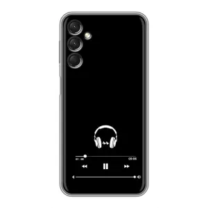 Чехол с картинками на черном фоне для Samsung Galaxy A24 (Плеер)