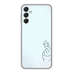 Чехлы (Знак сердечка) на Samsung Galaxy A24 (Сердце на голубом)
