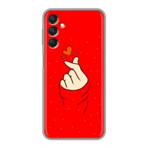 Чехлы (Знак сердечка) на Samsung Galaxy A24 (Сердце на красном)