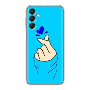 Чехлы (Знак сердечка) на Samsung Galaxy A24 (Сердце на синем)