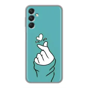 Чехлы (Знак сердечка) на Samsung Galaxy A24 (Сердечко на бирюзовом)