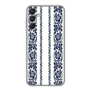Силиконовый Чехол на Samsung Galaxy A24 с картинкой Вышиванки (Синяя вышиванка)