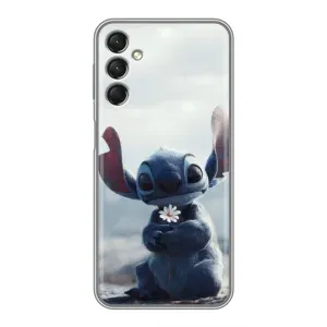Чехол с рисунком Стич для Samsung Galaxy A24 (Стич с цветочком)