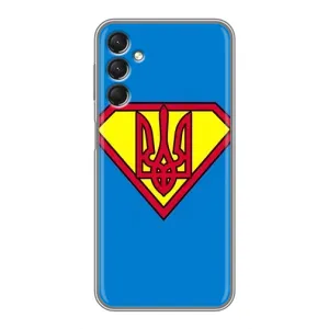 Чохол з картинкою (Патріотичний ГЕРБ) на Samsung Galaxy A24 (Герб - супер герой)