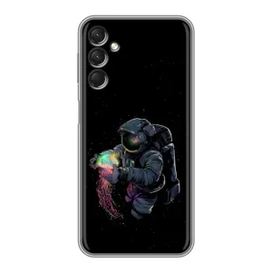 Силиконовый Чехол с принтом "Космонавты" на Samsung Galaxy A24 (В руках земля)