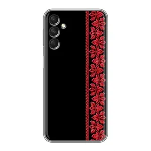 Силиконовый Чехол на Samsung Galaxy A24 с картинкой Вышиванки (Вышиванка на черном)