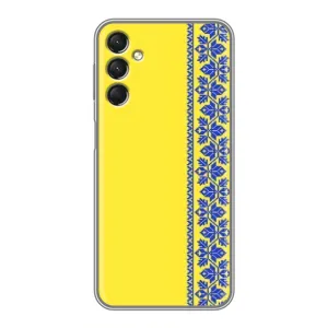 Силиконовый Чехол на Samsung Galaxy A24 (Вышиванка на желтом)