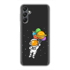 Силиконовый Чехол с принтом "Космонавты" на Samsung Galaxy A25 (A256) (Космонавт с шариками)