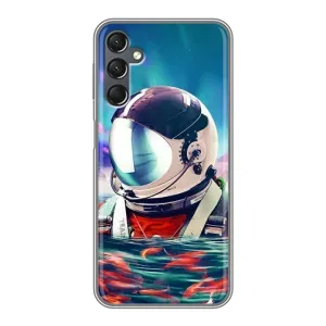 Силиконовый Чехол с принтом "Космонавты" на Samsung Galaxy A25 (A256) (Космонавт в воде)