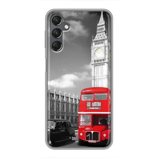 Чехол с рисунком «Красный автобус» для Samsung Galaxy A25 (A256)