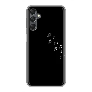 Чехол с картинками на черном фоне для Samsung Galaxy A25 (A256) (Ноты)