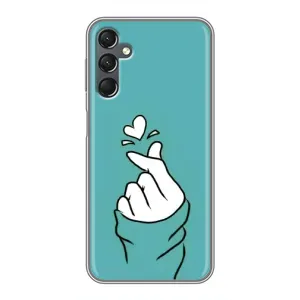 Чехлы (Знак сердечка) на Samsung Galaxy A25 (A256) (Сердечко на бирюзовом)