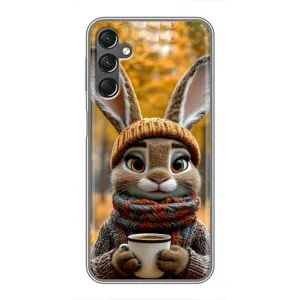 Печатный чехол «Зверята с кофе» для Samsung Galaxy A25 (A256) (Зайчик с кофе)