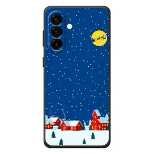 Силиконовый бампер на рождество для Samsung Galaxy A27 (Город в снегу)