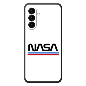 Силиконовый бампер с принтом "Наса" на Samsung Galaxy A27 (NASA на белом фоне)