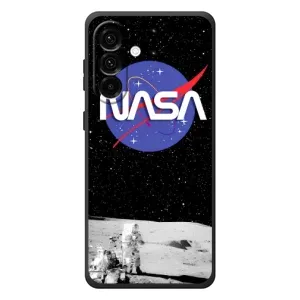 Силиконовый бампер с принтом "Наса" на Samsung Galaxy A27 (Nasa на луне)