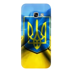 Чехол с картинкой (Патриотический ГЕРБ) на Samsung Galaxy A3 2017 / A320 / A320F (Герб и Флаг Украины)