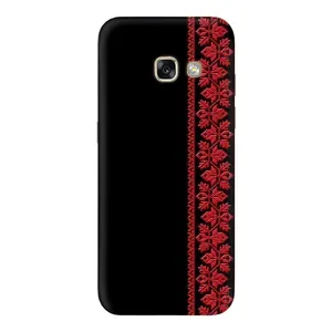 Силиконовый Чехол на Samsung Galaxy A3 2017 / A320 / A320F (Красная Вышиванка)